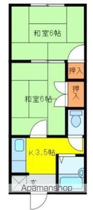 アークヒルズフクモト３[2K/32.4m2]の間取図