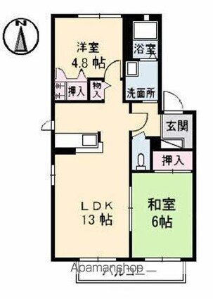 ソレイユさえき[2LDK/54.66m2]の間取図
