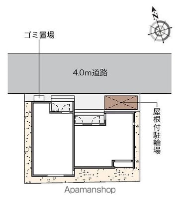 クレイノレスポワール[1K/30.35m2]の配置図