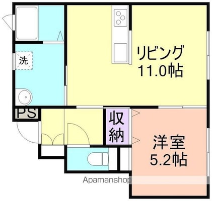 和歌山県和歌山市今福５丁目[1LDK/40.37m2]の間取図