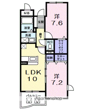 サニーヒル[2LDK/58.35m2]の間取図