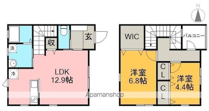 エスグラント三園町[2LDK/68.3m2]の間取図