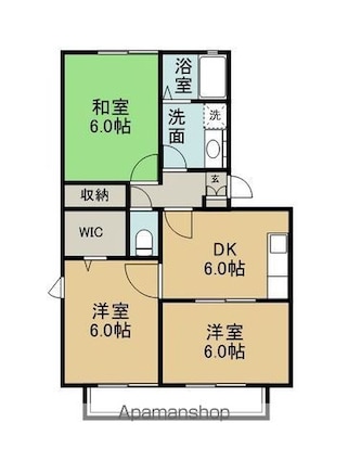 長野県長野市吉田５丁目[3DK/56m2]の間取図