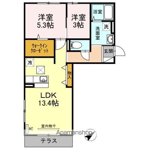 【福岡市中央区地行のアパートの間取り】