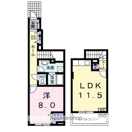 アヴニール・セカンド[1LDK/55.04m2]の間取図
