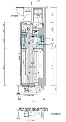 メインステージ入谷Ⅲ[1K/25.88m2]の間取図