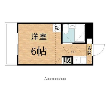 パークアベニューチェリーヒルズ[1R/14.58m2]の間取図