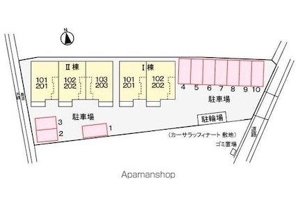 カーサ　セレーノ　Ⅱ[1LDK/46.09m2]の配置図