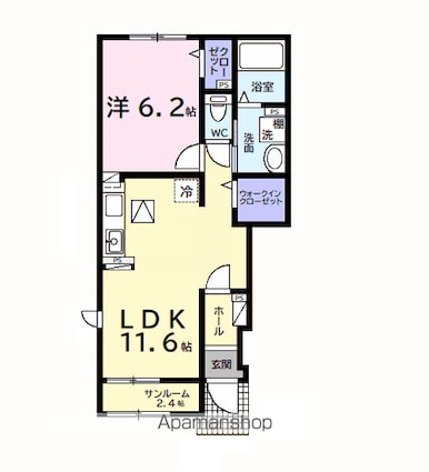 ドリーマーⅢ[1LDK/43.61m2]の間取図