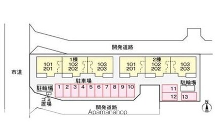サン住吉双葉Ⅰ[1LDK/45.13m2]の配置図
