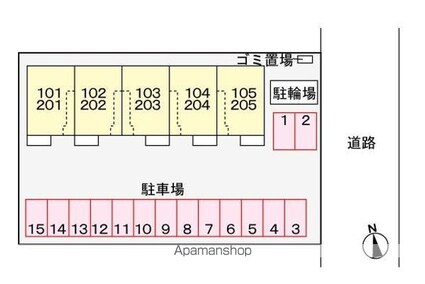 ソルテ[1LDK/37m2]の配置図