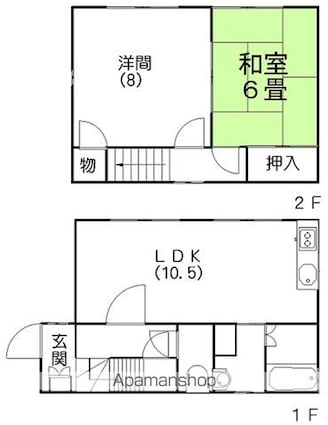 第２浦島荘[2LDK/60.14m2]の間取図