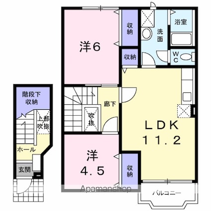 フォレスタ　Ａ[2LDK/60.19m2]の間取図