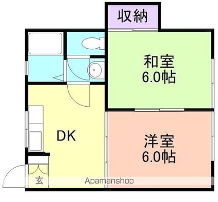 マイホーム北島[2DK/37.25m2]の間取図