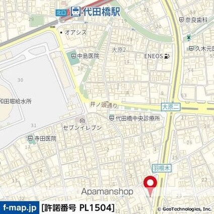 ベルエール代田[1K/16.8m2]の配置図