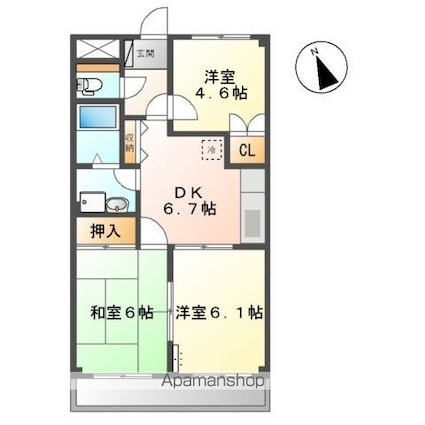 サンライズ・Ｕ[3DK/51.3m2]の間取図