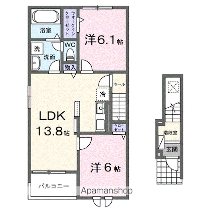 豊郷サンライフ[2LDK/59.58m2]の間取図