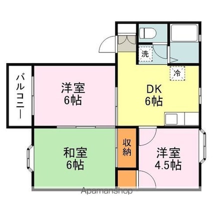 コーポ柿原[3DK/46.37m2]の間取図