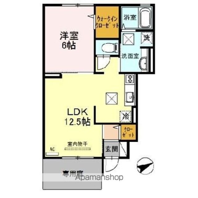 和歌山県和歌山市松江東４丁目[1LDK/44.2m2]の間取図