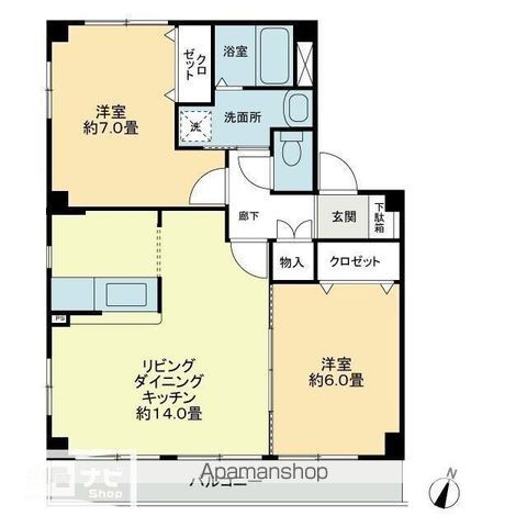 フォブール世俵Ｂの間取り