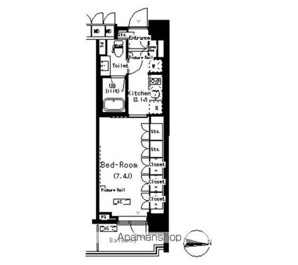 パークアクシス辰巳ステージ[1K/28.41m2]の間取図