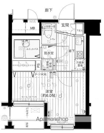 メインステージ日本橋馬喰町駅前[1K/21.69m2]の間取図