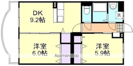 ユーミー川辺[2DK/52.44m2]の間取図