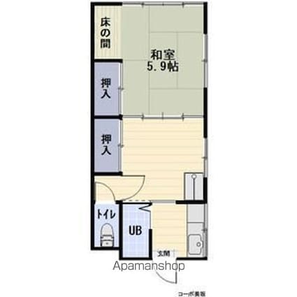 コーポ美坂[1K/29.81m2]の間取図