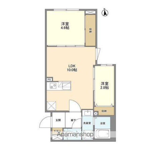 ウェルスクエア祖師ヶ谷大蔵[2LDK/40.47m2]の間取図