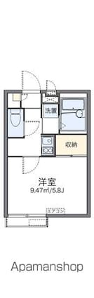 レオパレスハーモニー[1K/19.87m2]の間取図
