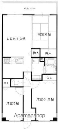 ルモン甲西中央[3LDK/63.64m2]の間取図