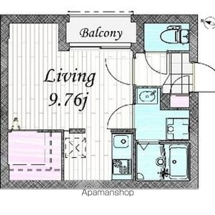 Ｂｒａｎｃｈｅ荻窪[1R/23.02m2]の間取図