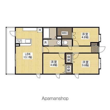 元宇品パレス[3LDK/65.7m2]の間取図