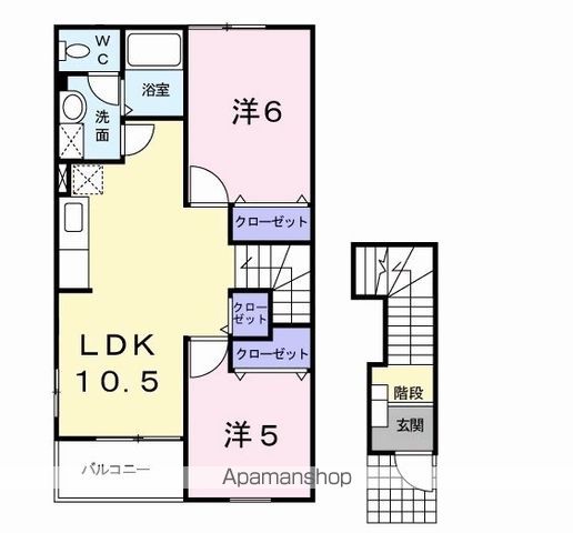 赤穂線 長船駅 徒歩7分 2階建 築23年の間取り写真