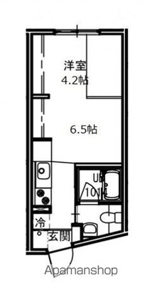 エストレビータⅡ[1R/22.85m2]の間取図