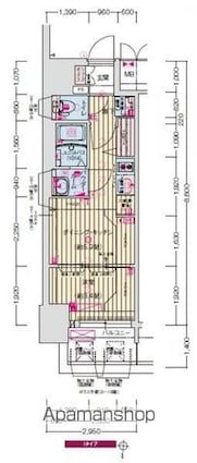 プレサンス　ジェネ　新栄町駅前　葵[1DK/25.37m2]の間取図