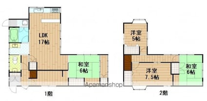 西本浦町貸家[4LDK/108.62m2]の間取図