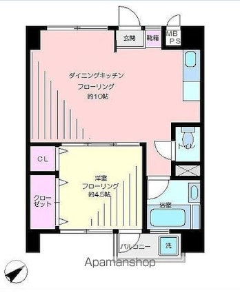 清和マンション[1DK/32.1m2]の間取図
