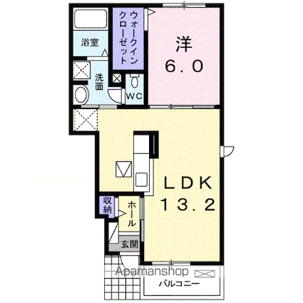 ブルー　アイランド川津Ⅰ[1LDK/45.27m2]の間取図