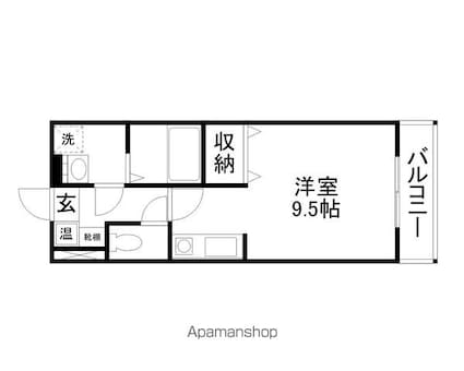 パリオ仁保[1R/26.4m2]の間取図