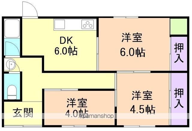楠見様船所一戸建て[3K/48m2]の間取図