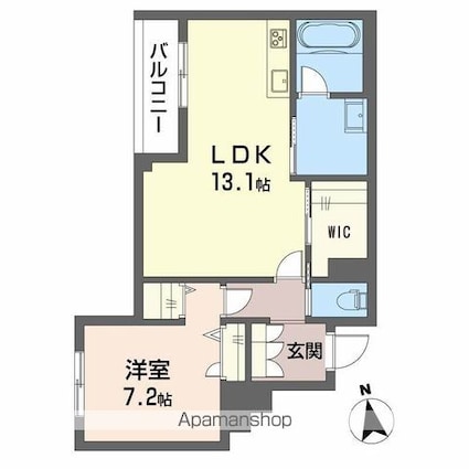 ベレオ安宅[1LDK/53.8m2]の間取図