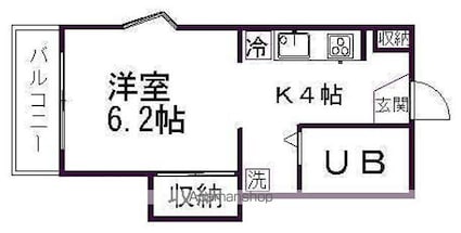 スカイハイツＢ[1R/23.18m2]の間取図