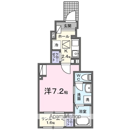 ドゥー・メゾン幕張本郷　Ⅱ[1K/29.72m2]の間取図