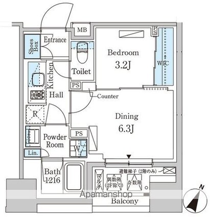 パークアクシス神保町[1DK/32.51m2]の間取図