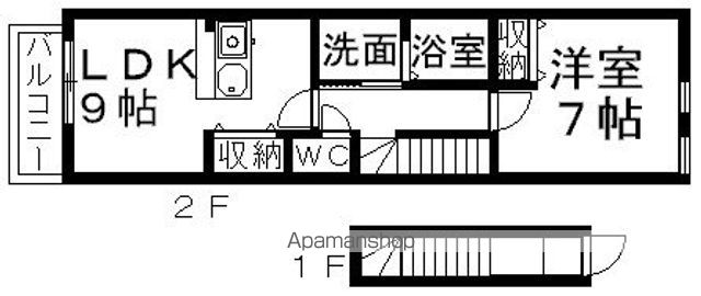 松山市 2階建 築22年の間取り写真