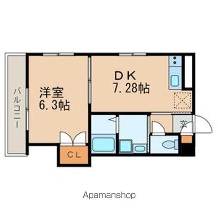 ロイヤルテラス橘亀戸[1DK/30.49m2]の間取図