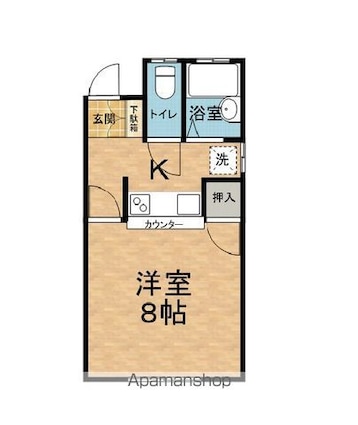 ハイツ佐紀[1K/25.98m2]の間取図