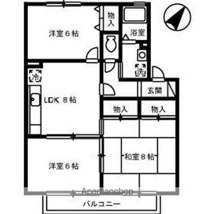 ルミエール倉本[2LDK/61.7m2]の間取図