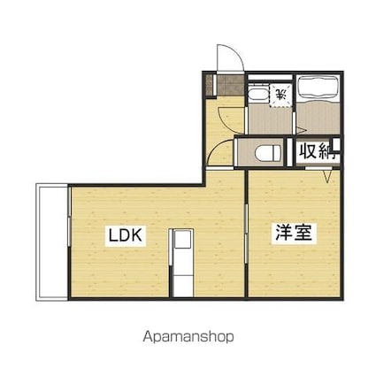 ル・シェル中庄Ⅱ[1LDK/39.73m2]の間取図